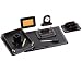 Majestic Goods Office Supply Leather and Oak Desk Set, Black (W925)
