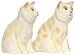 Ceramic Pottery Tabby Yellow Cat Salt and Pepper Shakers 3.75"H Two Sets
