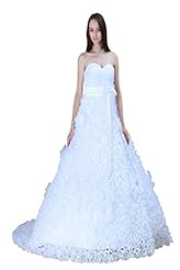 Strapless Sweetheart Sleeveless Full Length Lace Empire   Waistline Wedding Dress  with a Chapel Train 