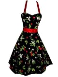 Cherry Rockabilly 50s Pin-Up Prom Swing Dress