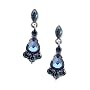 Vintage Blue Crystal Drop Earrings