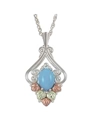 Black Hills Gold Sleeping Beauty Turquoise Silver Necklace