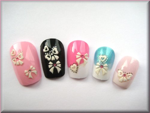 White Series 3D Nail Art Gem Sticker/Decoration Sheet – Bows