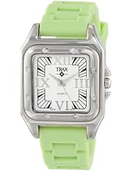 Trax Womens TR5132-WMT Posh Square Mint Rubber White Dial Watch