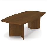 Bestar Meeting Solutions 8' Boat Shaped Light Board Top Conference Table in Tuscany