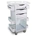 TrippNT 50924 High Density Polyethylene/ABS Core DX Storage Cart with Security-Railed Top and 3" Rubber Caster, 23" Width x 36.5" Height x 17.5" Depth, 6 Shelves
