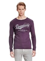 Broadway NYC Camiseta Manga Larga Boston (Rojo Oscuro)
