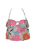 Split Bubblegum Floral Padded Apron Bandeau Tankini Top