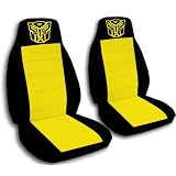 2 Black and Yellow Robot car seat covers for a 2001 Nissan Maxima. by Designcovers