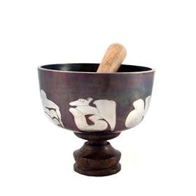 Tibetan Buddhist Copper and Tibetan Silver 5.5 Inch Singing Bowl
