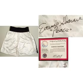 Earnie Shavers Signed White Boxing Trunks