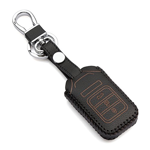 JessicaAlba®Leather key fob holder case chain cover For Honda ACCORD CIVIC CROSSTOUR CR-V CR-Z FIT INSIGHT ODYSSEY PILOT RIDGELINE CITY VTi Deluxe VTi Luxury VTi-S