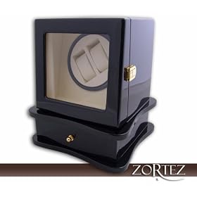 Black 2 + 2 Automatic Watch Winder Box for Rolex Omega Tag