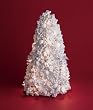 18" Pre-Lit Winter White Berry Topiary Cone Tree With Clear Lights #179938