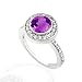 2.25 TCW GENUINE AMETHYST & DIAMOND BEZEL RING 14K