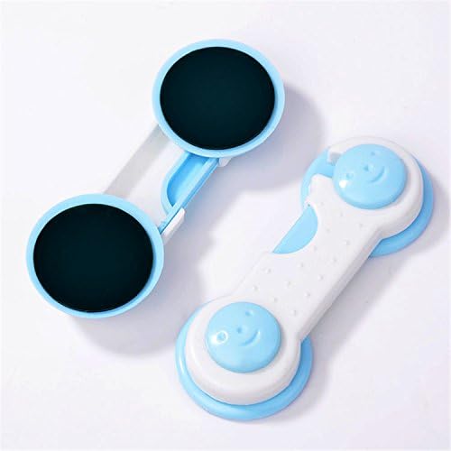 HAKSTAR Child Safety Locks - For Baby Proofing Cabinets, Drawers, Appliances, Toilet Seat, Fridge, Oven and more ,3 Pack, White and Blue