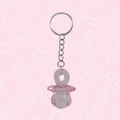 Baby Shower Pink Pacifier Acrylic Keychain Favors (Set of 12) Oh My Favors