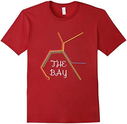Men's The Bay BART Subway System Map Shirt Medium Cranberry