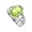 Sterling Silver 9 x 13mm Oval Peridot Cubic Zirconia Solitaire with Clear Cubic Zirconia Accents Polish Finish 5mm Band Ring Size 5