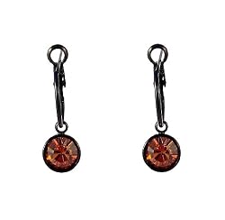 Earrings - E362 - Swarovski (tm) Crystal Drops (10mm / 3/8") ~ Lt. Colorado Topaz (Golden Brown)