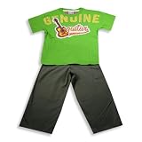 Mishmish - Boys Short Sleeve Pant Set, Lime, Olive