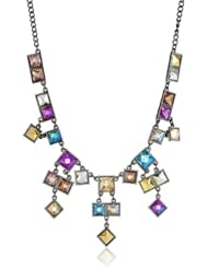 Kensie "Naughty and Nice" Hematite-Plated Pyramid Shower Necklace, 17.75"