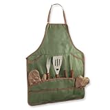 Green/Khaki BBQ Apron Tote/Chefs Hat