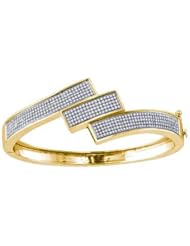 10KT Yellow Gold 1.32 CTW Diamond Ladies Micro Pave Bangle