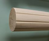 2 inch Wood Fluted Drapery Rod, UnFinished - 4' long [CAPITOL CITY LUMBER]