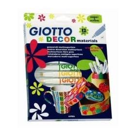 Giotto - Pochette de 12 feutres d�coration multisupports Decor Materials, 3 ans +