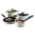 Karcher 113379 Aluguss Kochtopfset 7-teilig Teflon Classic beschichtet - Serie TrendColor, magnoliawei�