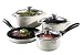 Karcher 113379 Aluguss Kochtopfset 7-teilig Teflon Classic beschichtet - Serie TrendColor, magnoliaweiß