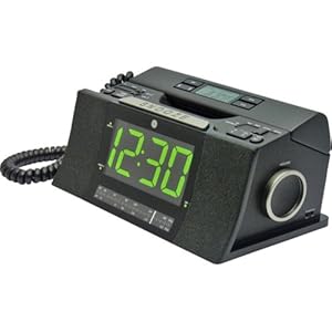 radio phone corded bedroom clock alarm ge cid telephones