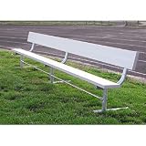 Office Products : 15' Park Bench With Back, 2' X 10' Planks, Aluminum