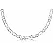 White Gold Figaro Men's Chain