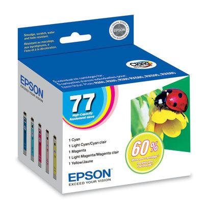 Epson T077920 77 High Capacity Color Ink Cartridges Multi-Pack