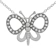 Sterling Silver CZ Butterfly Pendant