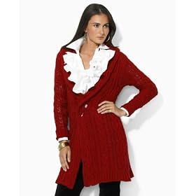 Lauren by Ralph Lauren Sweater, Aeva Crystal Pin Long Cardigan
