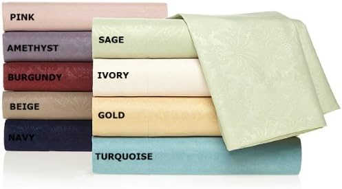 Highgate Manor Damask Printed 4PC Microfiber Sheet Set (Pink, King)