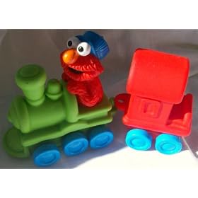 Sesame Street Elmo Rubber Train Toy, 2 Pcs