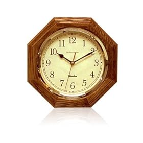 WESTCLOX 33496 MARLBORO 11' OAK OCTAGON WALL CLOCK