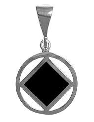 NA Sterling Silver HP Black Enamel Pendant