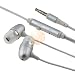 eForCity Silver 3.5mm Metal Stereo Headset Handsfree Soft Gel Earbud with Microphone for Apple iPhone 3G S / iPhone 3G / iPhone 1st Generation
