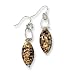 Murano Glass Oval Round Bead Sterling Silver Dangle Drop Wire Earrings