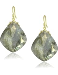 Gabrielle Sanchez 11x14mm Faceted Labradorite Drop with Medium Double Seed Earrings