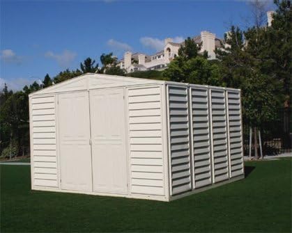 US Polymers 00284 10 ft. x 8 Woodbridge Vinyl Storage Shed with Foundation