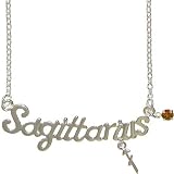Sagittarius Horoscope Zodiac Nameplate Necklace In Silver