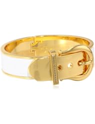 Juicy Couture White Wide Buckle Bangle Bracelet, 2.38"