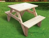 Lohasrus Kids Patio Picnic Table 15014 – Non-toxic White Stained Fir, for ages 2 to 5, Free Drawing Book