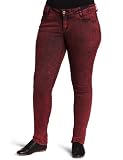 Southpole Juniors Plus Size Stone Washed Color Skinny Jeans with Rhinestone Accent Back Pocket Details